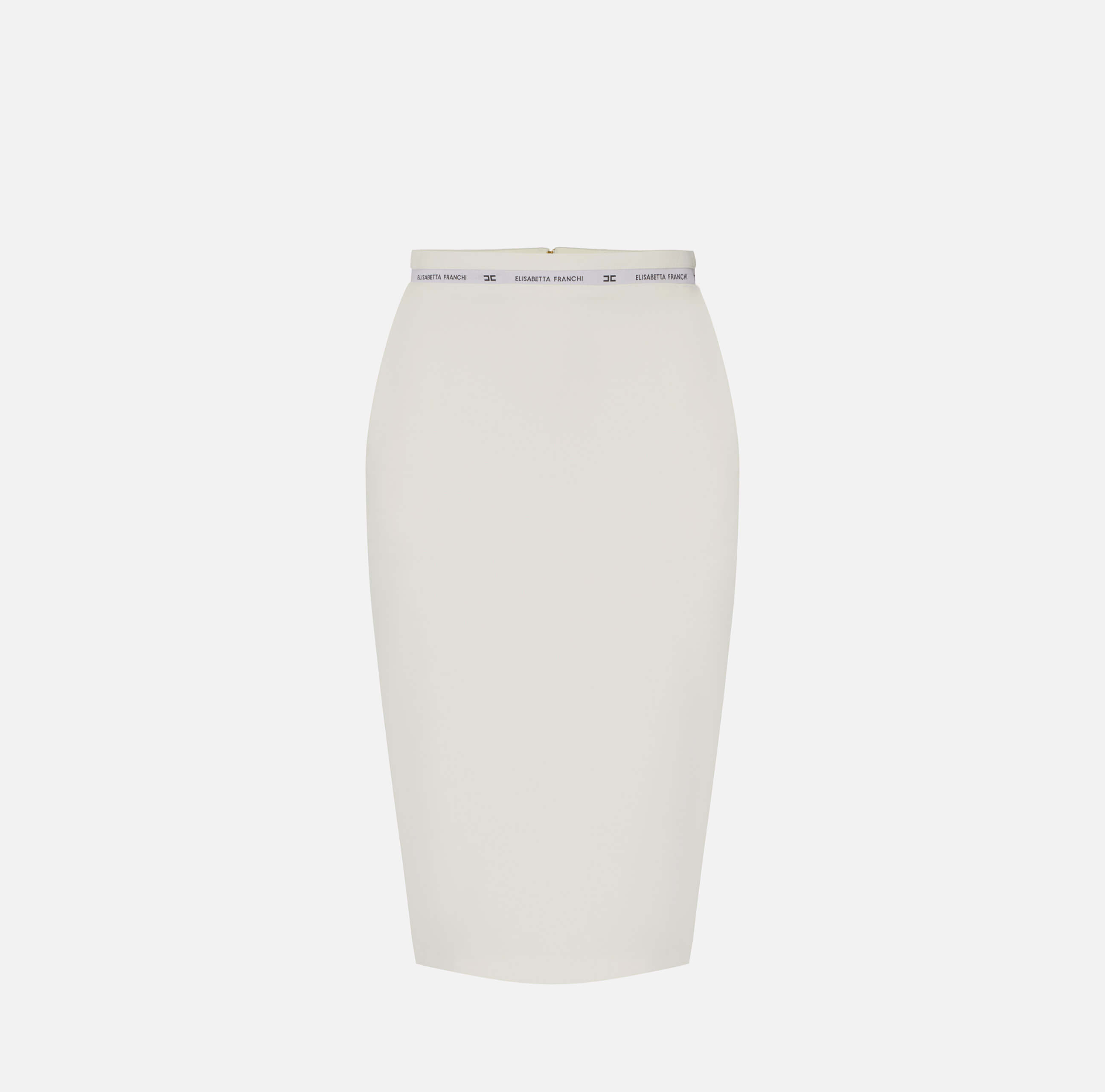 Skirt in crêpe fabric with logo ribbon