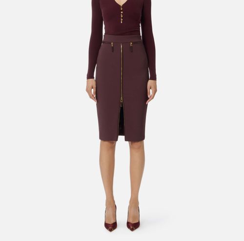 Skirt in lightweight crêpe fabric with zip