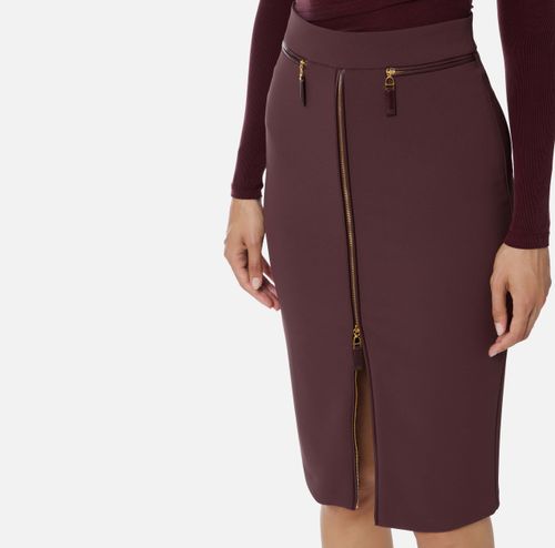 Skirt in lightweight crêpe fabric with zip