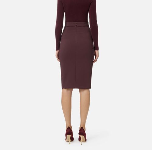 Skirt in lightweight crêpe fabric with zip