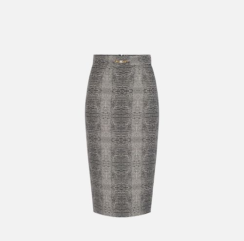 Skirt in viscose fabric with python print