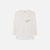 Fleece top with details in poplin fabric