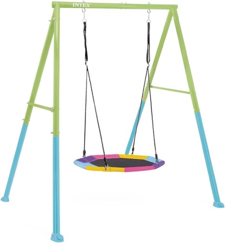 נדנדת חצר צבעונית עם מושב צלחת