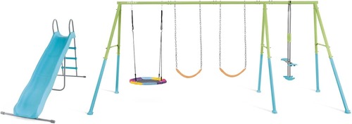נדנדת חצר 4 חלקים ומגלשה 3 שלבים