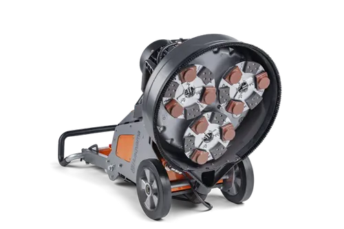 מלטשת בטון פלנטרית HUSQVARNA PG 5 S עם 3 דיסקיות ליטוש, מנוע 2.2 קילוואט, מערכת EZchange לחילוף כלים מהיר ועיצוב מרכב מפוצל - למגוון יישומי ליטוש מקצועיים.