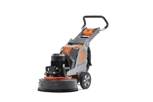 מלטשת בטון פלנטרית HUSQVARNA PG 5 S עם 3 דיסקיות ליטוש, מנוע 2.2 קילוואט, מערכת EZchange לחילוף כלים מהיר ועיצוב מרכב מפוצל - למגוון יישומי ליטוש מקצועיים.