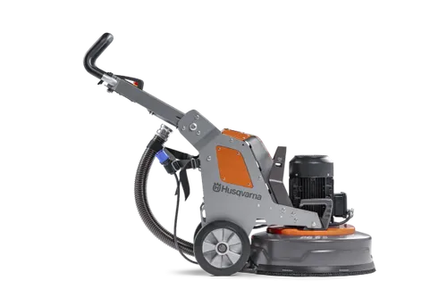מלטשת בטון פלנטרית HUSQVARNA PG 5 S עם 3 דיסקיות ליטוש, מנוע 2.2 קילוואט, מערכת EZchange לחילוף כלים מהיר ועיצוב מרכב מפוצל - למגוון יישומי ליטוש מקצועיים.
