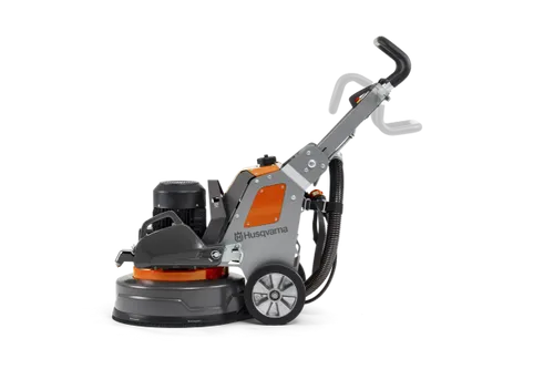 מלטשת בטון פלנטרית HUSQVARNA PG5 דגם 970 60 31-04 עם 3 דיסקיות ליטוש, מערכת קירור ערפל ועיצוב מרכב מפוצל לעבודות ליטוש מקצועיות.