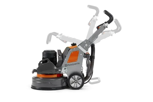 מלטשת בטון פלנטרית HUSQVARNA PG5 דגם 970 60 31-04 עם 3 דיסקיות ליטוש, מערכת קירור ערפל ועיצוב מרכב מפוצל לעבודות ליטוש מקצועיות.