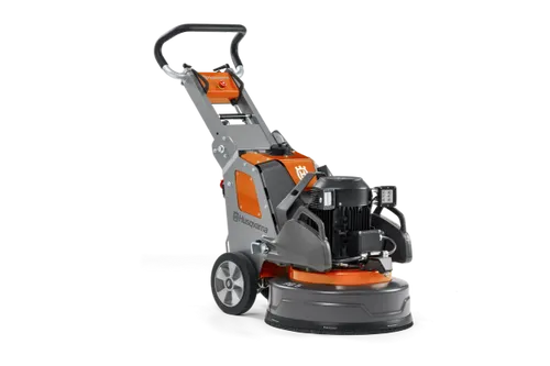 מלטשת בטון פלנטרית HUSQVARNA PG5 דגם 970 60 31-04 עם 3 דיסקיות ליטוש, מערכת קירור ערפל ועיצוב מרכב מפוצל לעבודות ליטוש מקצועיות.