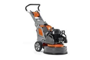 מלטשת בטון פלנטרית HUSQVARNA PG5 דגם 970 60 31-04 עם 3 דיסקיות ליטוש, מערכת קירור ערפל ועיצוב מרכב מפוצל לעבודות ליטוש מקצועיות.