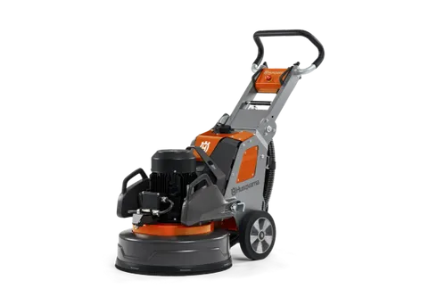 מלטשת בטון פלנטרית HUSQVARNA PG5 דגם 970 60 31-04 עם 3 דיסקיות ליטוש, מערכת קירור ערפל ועיצוב מרכב מפוצל לעבודות ליטוש מקצועיות.