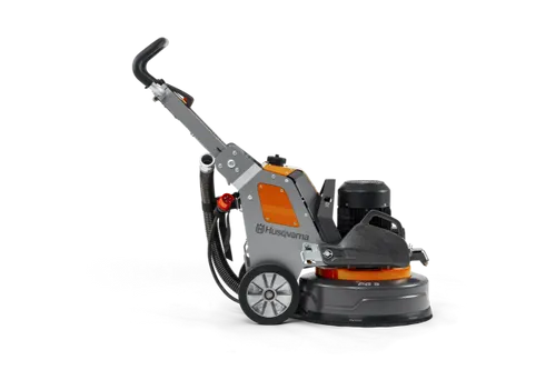 מלטשת בטון פלנטרית HUSQVARNA PG5 דגם 970 60 31-04 עם 3 דיסקיות ליטוש, מערכת קירור ערפל ועיצוב מרכב מפוצל לעבודות ליטוש מקצועיות.