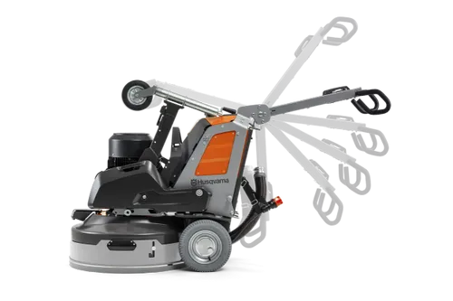מלטשת בטון פלנטרית HUSQVARNA PG 8 XR עם 4 דיסקי ליטוש, שלט רחוק מתקדם ומערכת קירור ערפל לשיוף וליטוש רצפות בטון ואבן ברוחב 800 מ