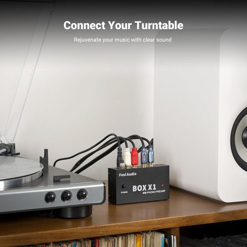 קדם-מגבר לפטיפון Fosi Audio BOX X1-MM עם יציאת אוזניות 3.5 מ