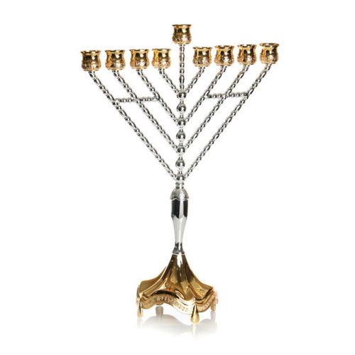  חנוכיה חבד כסף וזהב