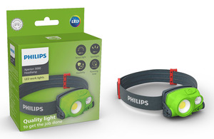  פנס לד ראש נטען Lumens 100-300 מתכוונן PHILIPS IP65