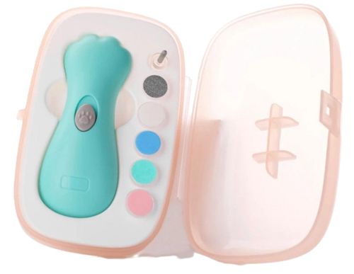 משייף ציפורניים בטיחותי לתינוקות וילדים עם 7 ראשים מתחלפים ו 2 מהירויות 