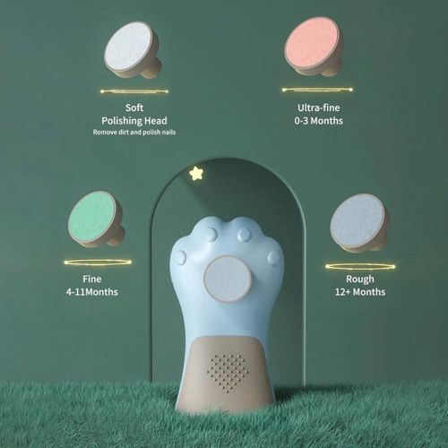 משייף ציפורניים בטיחותי לתינוקות וילדים עם 7 ראשים מתחלפים ו 2 מהירויות 