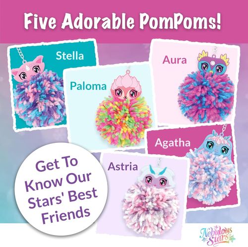 ערכה ליצירת 5 מחזיקי מפתחות פונפונים