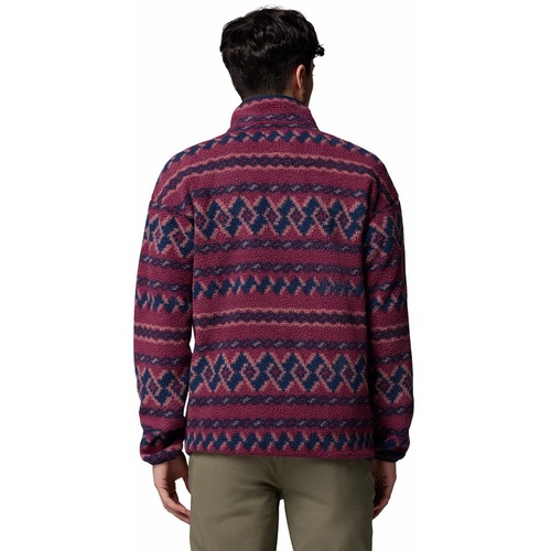 מעיל מיקרופליז גברים Helvetia™ II Printed Half Snap Rich Wine