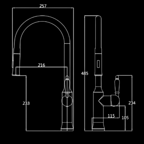 שירטוט  רז מטבח נשלף 1057 כרום SIVANOFIR