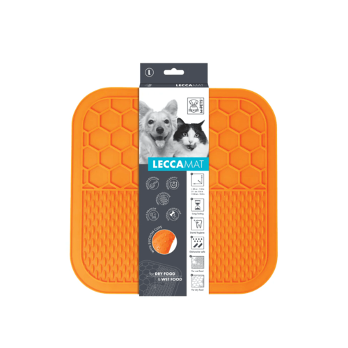 אמ פטס M-Pets משטח ליקוק L ריבוע כתום 30*30 לכלב ולחתול