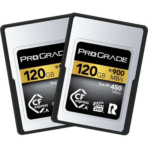 זוג כרטיסי זיכרון ProGrade 120GB CFexpress Type A Gold