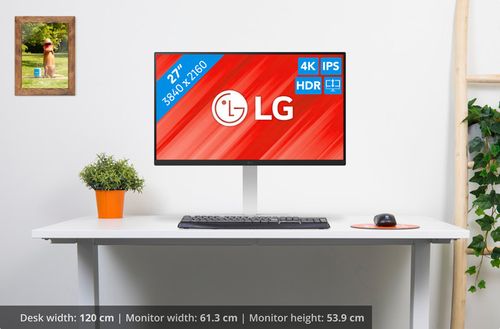 מסך מחשב ''27 4K UHD UltraFine™ IPS תוצרת LG דגם: 27US550-W