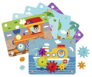 פאזל גלגלי שיניים 6 תמונות מעץ