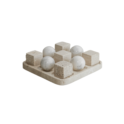 דקו שיש Tris Cube א' 15 ר' 15 סמ - טרוורטין / לבן 