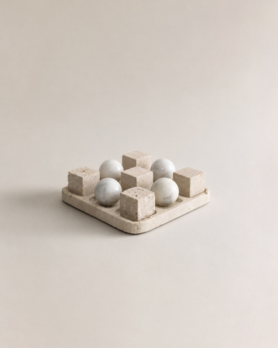 דקו שיש Tris Cube א' 15 ר' 15 סמ - טרוורטין / לבן 