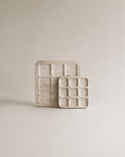 דקו שיש Tris Cube א' 15 ר' 15 סמ - טרוורטין / לבן 