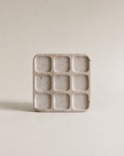 דקו שיש Tris Cube א' 15 ר' 15 סמ - טרוורטין / לבן 