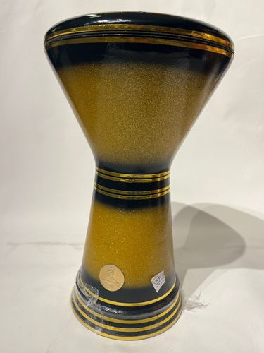 דרבוקה מקצועית סומבטית 23 - ג'ווהרט אל פאן פסים צהוב נצנצים שחור