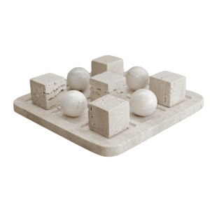 דקו שיש Tris Cube L - טרוורטין / לבן