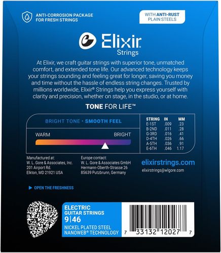 סט מיתרים לחשמלית 46-ELIXIR NANOWEB 12027 09