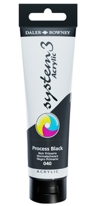 צבע אקריליק 150 מ"ל Process Black 040 SYSTEM 3  