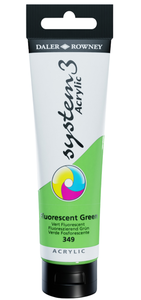 צבע אקריליק 150 מ"ל Fluorescent Green 349 SYSTEM 3  