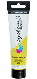 צבע אקריליק 150 מ"ל Process Yellow 675 SYSTEM 3