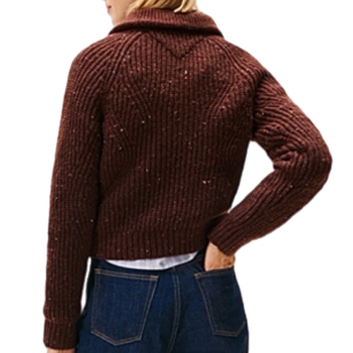 סריג TOMMY JEANS מידות XS-M לנשים בגוון חום