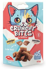 אמפט חטיף כריות קראנצ'י במילוי בקר 60 גרם -M-PETS CRUNCHY BITES cat snack beef flavour