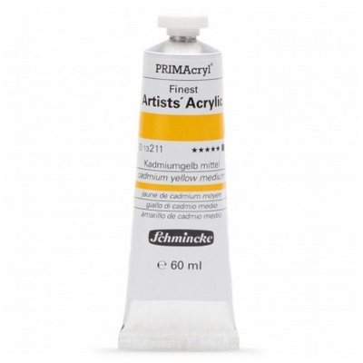 צבע אקריליק שמינקה 60 מל סדרה 6 ארטיסט 211 PRIMAcryl Cadmium Yellow Medium