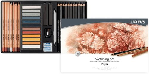 ערכת רישום מקצועית LYRA REMBRANDT SKETCHING SET מכיל 35 חלקים 