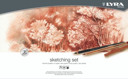 ערכת רישום מקצועית LYRA REMBRANDT SKETCHING SET מכיל 35 חלקים 