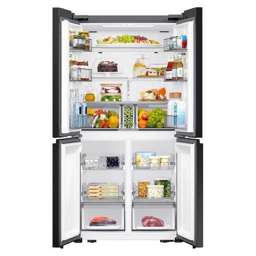 מקרר 4 דלתות 648 ליטר Samsung BESPOKE RM70F63REB Kitchen Fit זכוכית שחורה סמסונג
