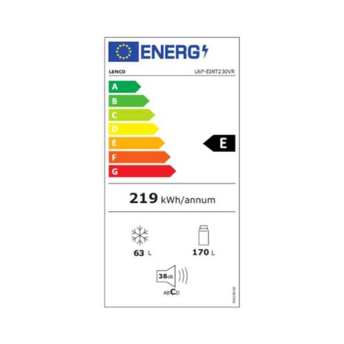 מקרר אינטגרלי מקפיא תחתון 233 ליטר Lenco LNF-EINT230VR