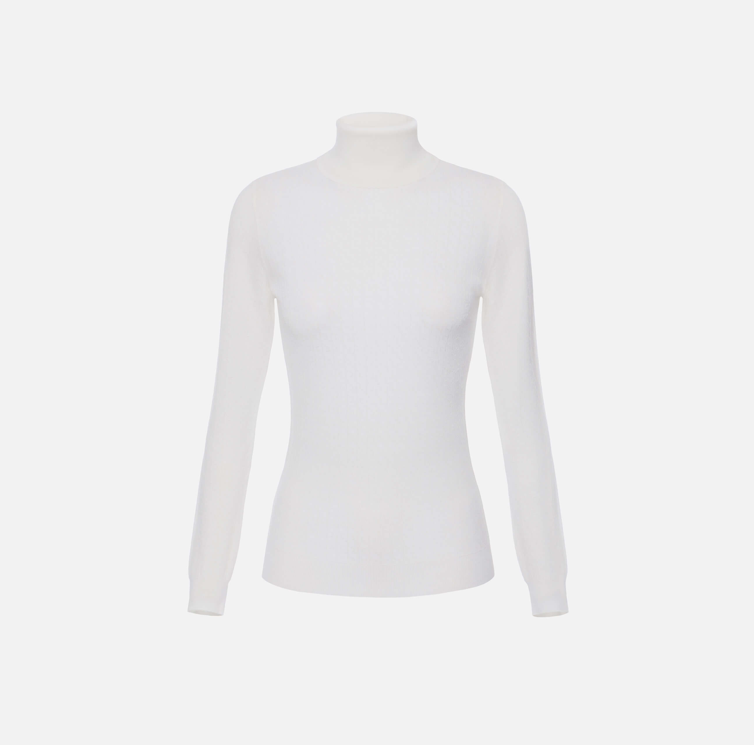 Wool jumper with jacquard micro-logo
