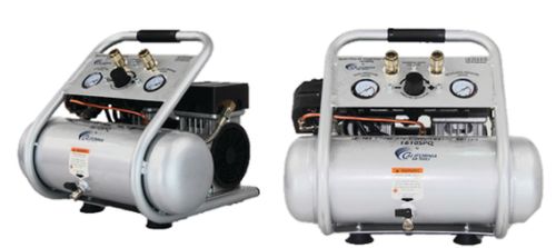 KR-1000S מדחס שקט ללא שמן 750W + סט אקדח אוויר וצינור שרשורי עם חיבורים מהירים 5 מטר