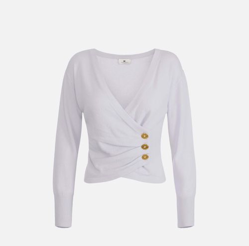 Cashmere blend jumper with jewel buttons